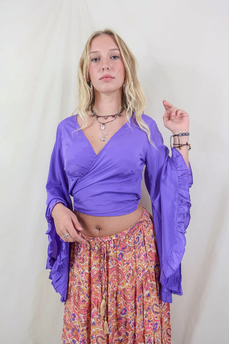 Khroma Venus Wrap Top in Electric Lilac - Image 3