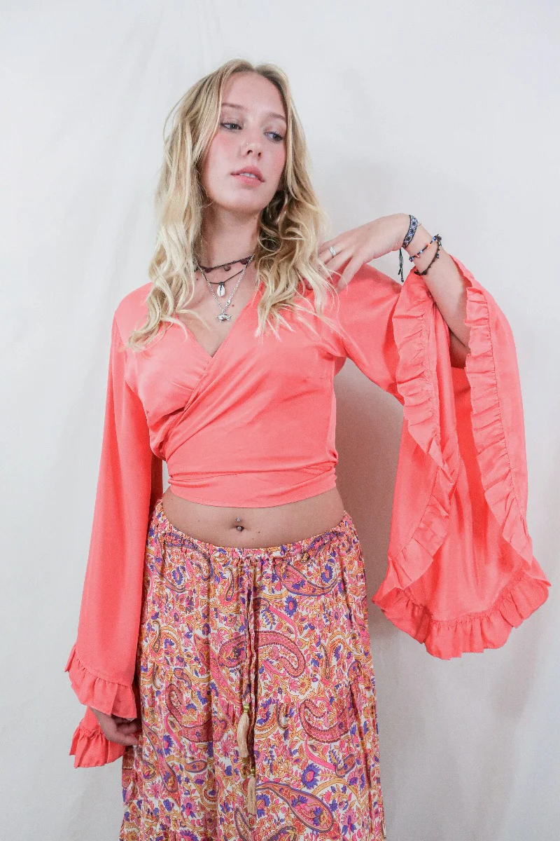 Khroma Venus Wrap Top in Miami Peach - Image 3