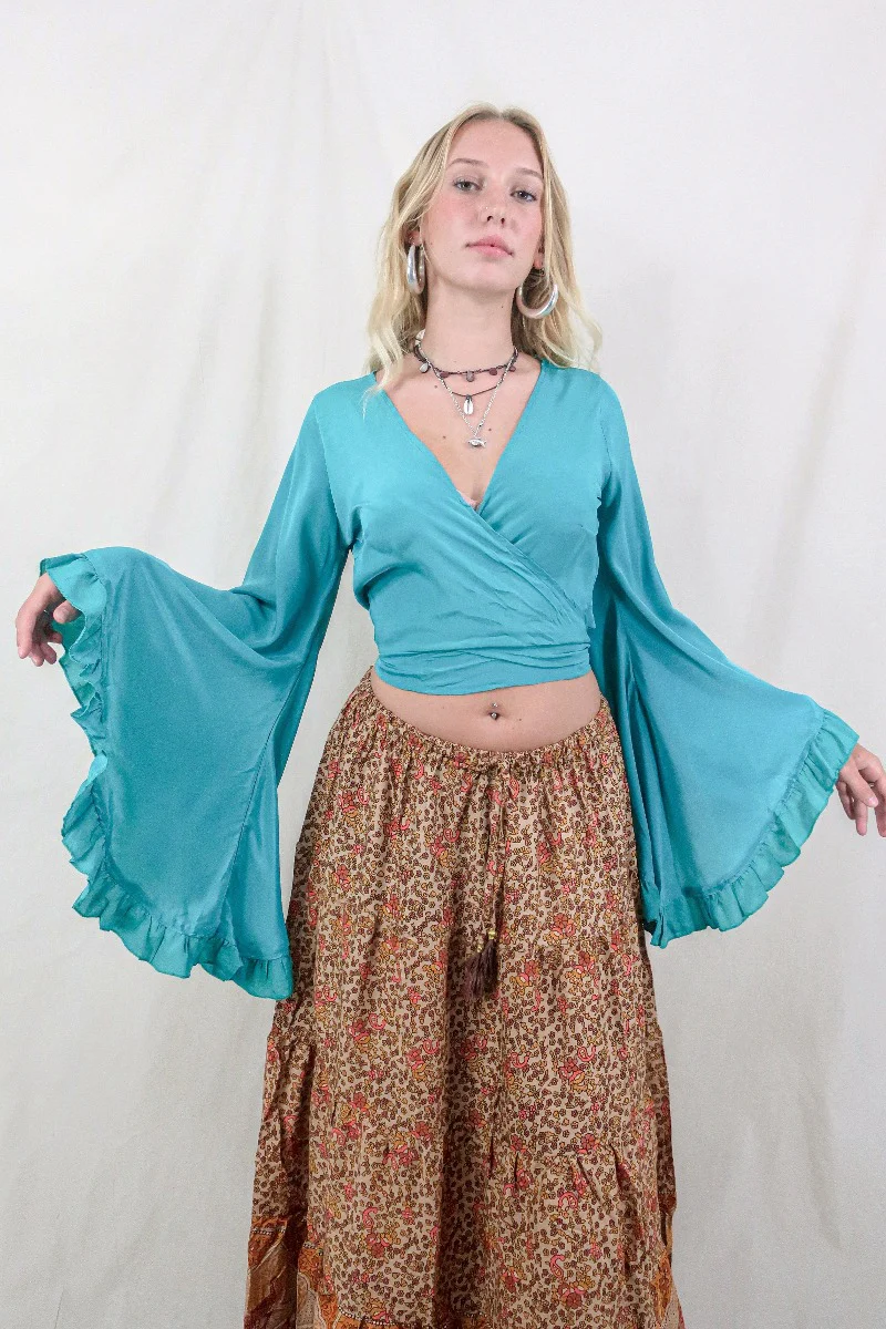Khroma Venus Wrap Top in Ocean Blue - Image 3