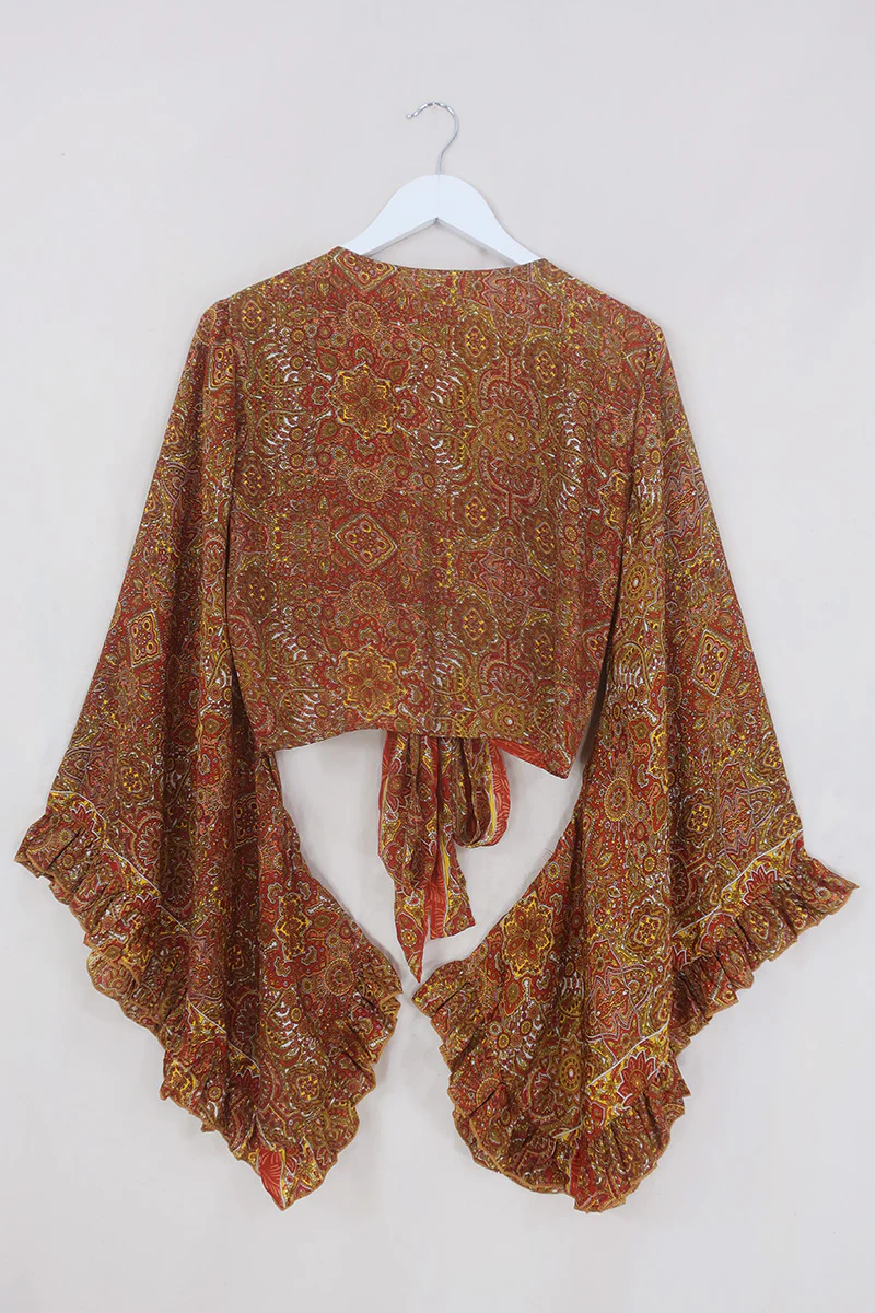 Venus Wrap Top in Lennon Gold Mandala - Image 4