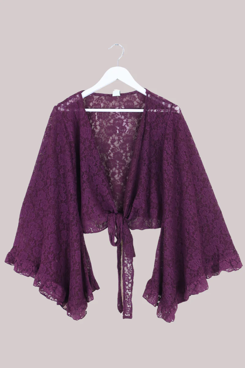 Venus Wrap Top in Witches Purple Lace - Image 2