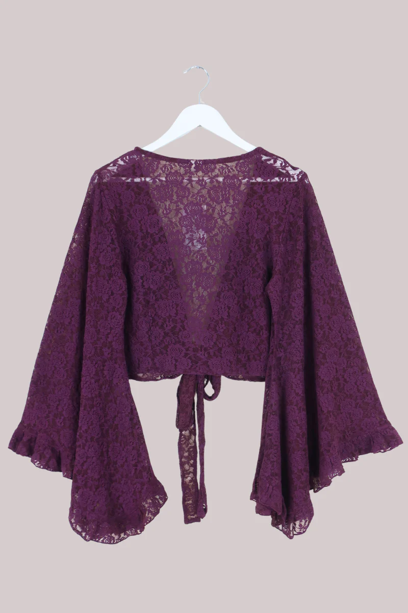 Venus Wrap Top in Witches Purple Lace - Image 5