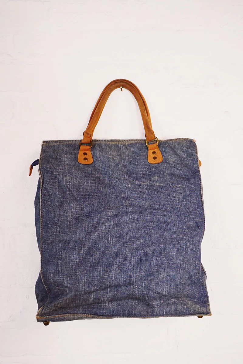 Vintage Y2K Handheld Faded Denim Bag - Image 3
