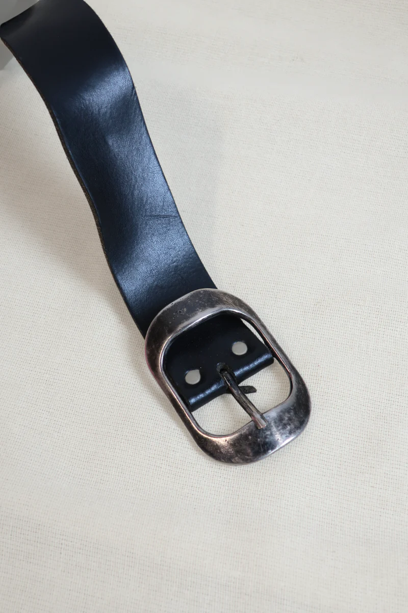 Vintage Belt - Chunky Black & Silver - Image 2