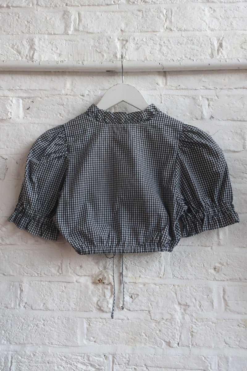 Vintage Blouse - Black & White Gingham Dirndl - Size XS - Image 3