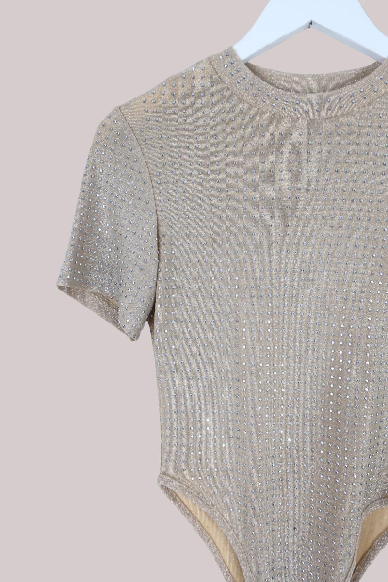 Vintage Bodysuit - Champagne Shimmer - Size M/L - Image 2