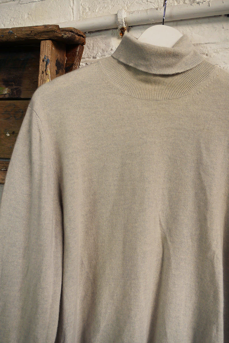 SALE | Vintage Cashmere Roll Neck Jumper in Dewdrop Green - Size XXL - Image 2