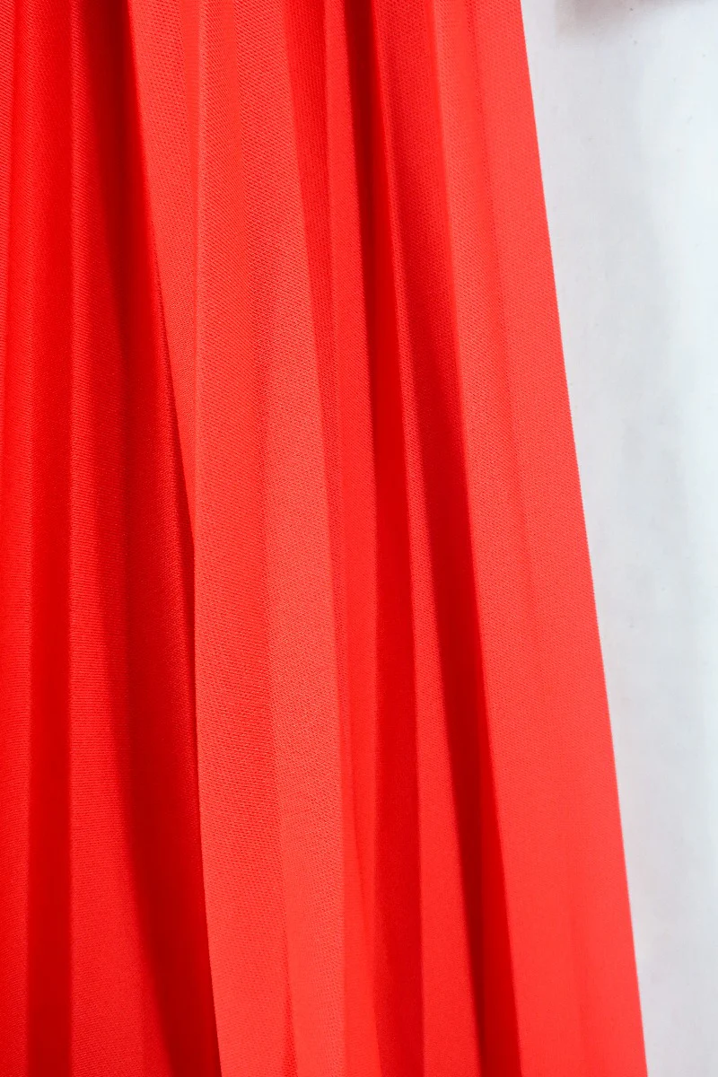 Vintage Dagger Collar Maxi Dress - Vivid Red - Size XS/S - Image 6