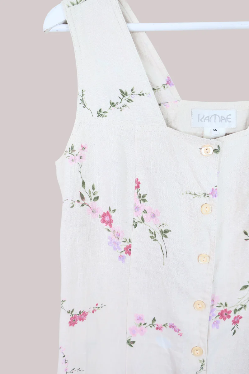 Vintage Dress - Oat Wildflowers - Size M/L - Image 2