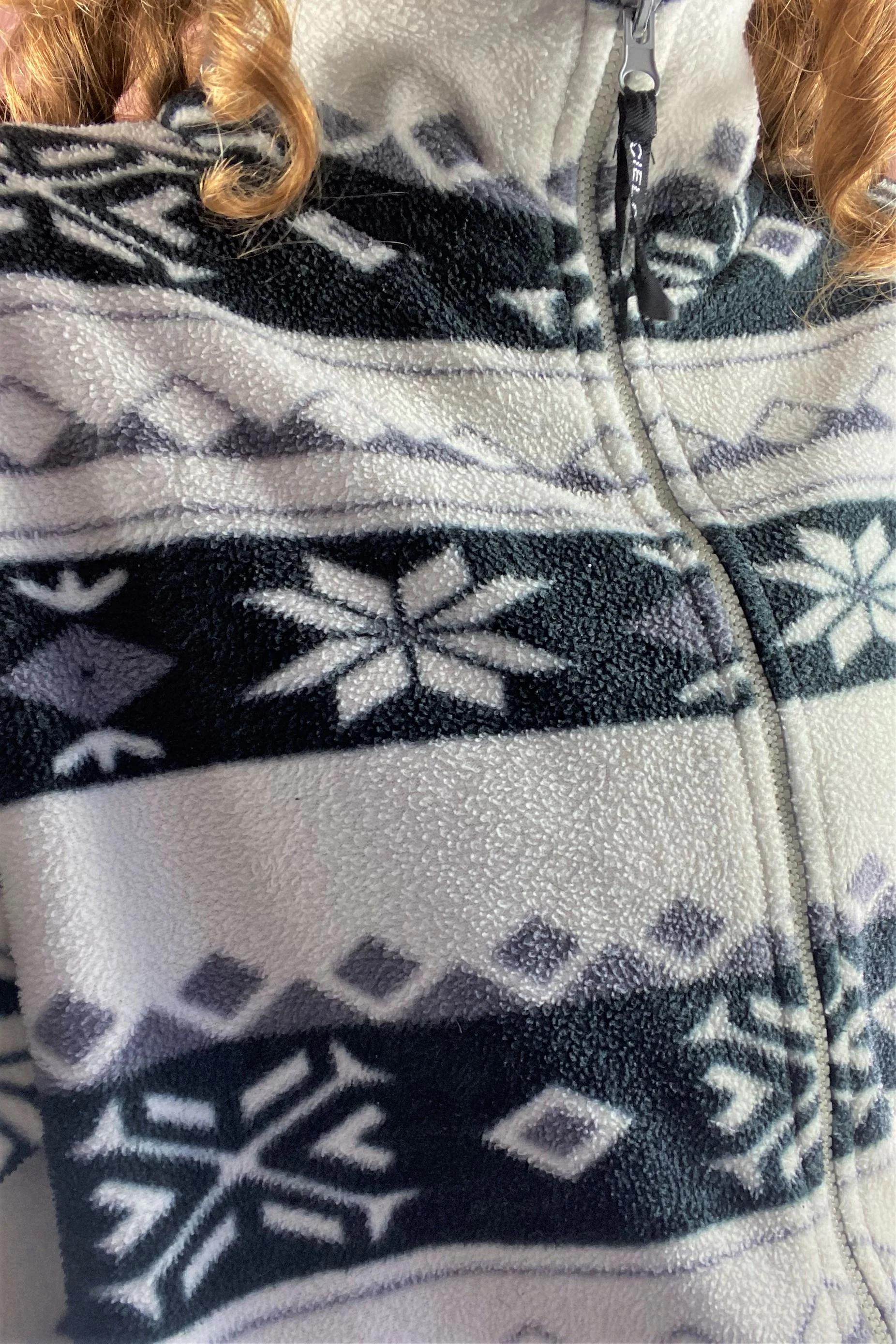 Vintage Fleece - Black, White & Mauve Crystal Flurry - Free Size - Image 6