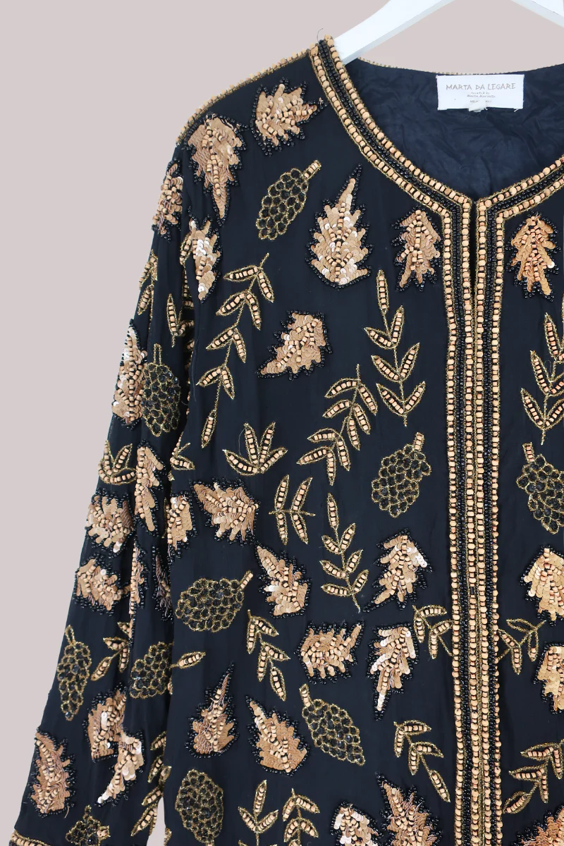 Vintage Jacket - Beaded Autumn Foliage - Size L - Image 2