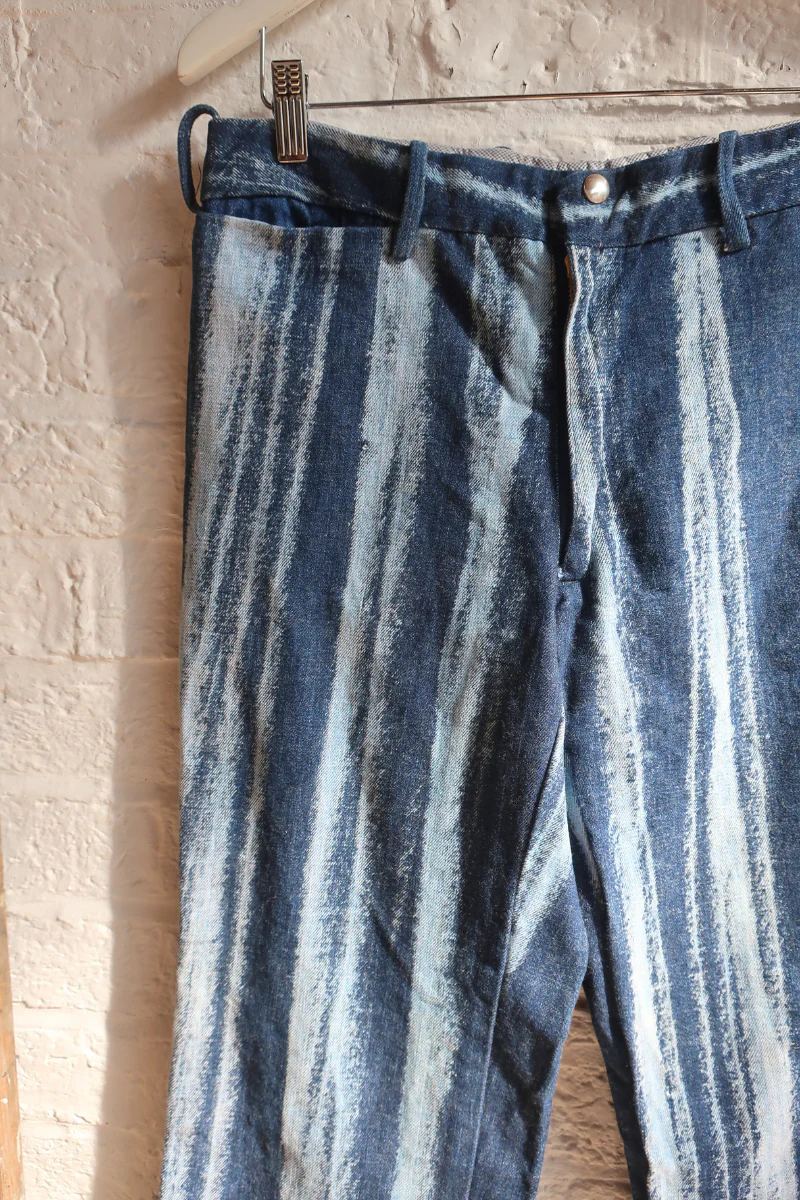 Vintage Jeans - Acid Stripe & Indigo Blue - W30 L33 - Image 2