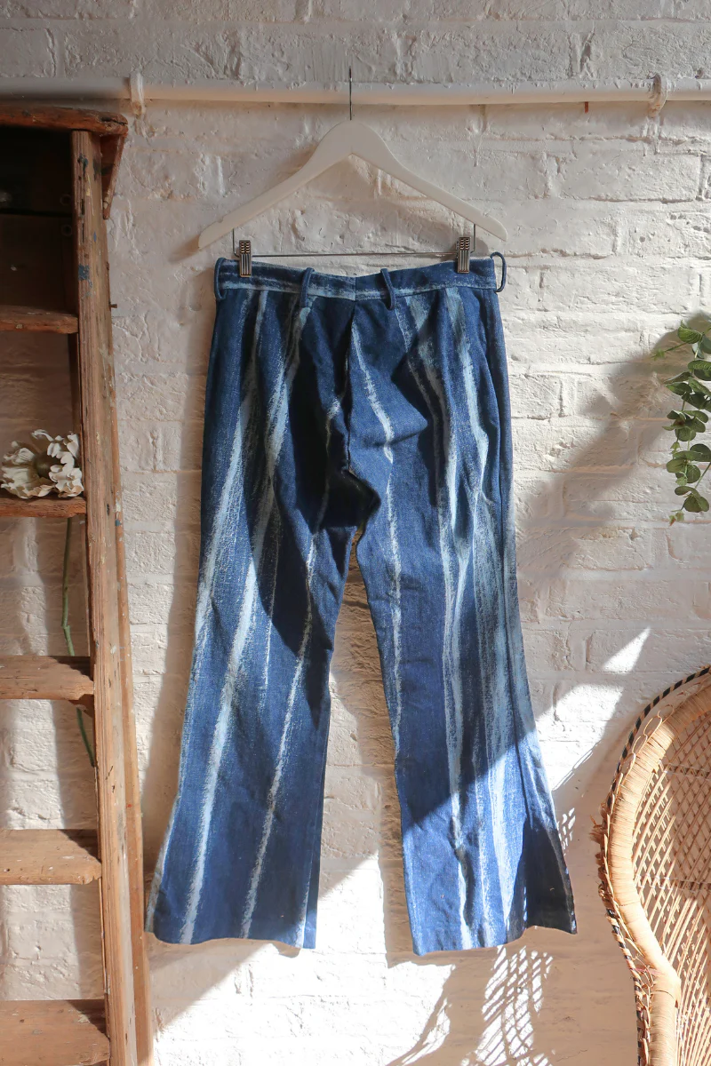 Vintage Jeans - Acid Stripe & Indigo Blue - W30 L33 - Image 3