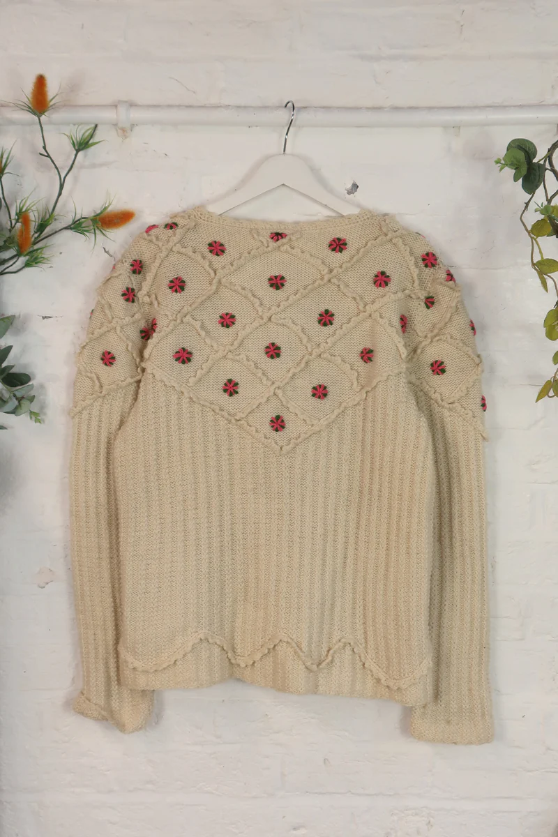 Vintage Knit Cardigan - Lollipop - Size XL - Image 3