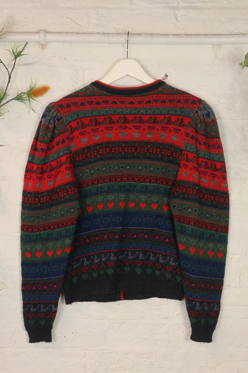 Vintage Knit Cardigan - Wonderland Fair Isle - Size S - Image 3