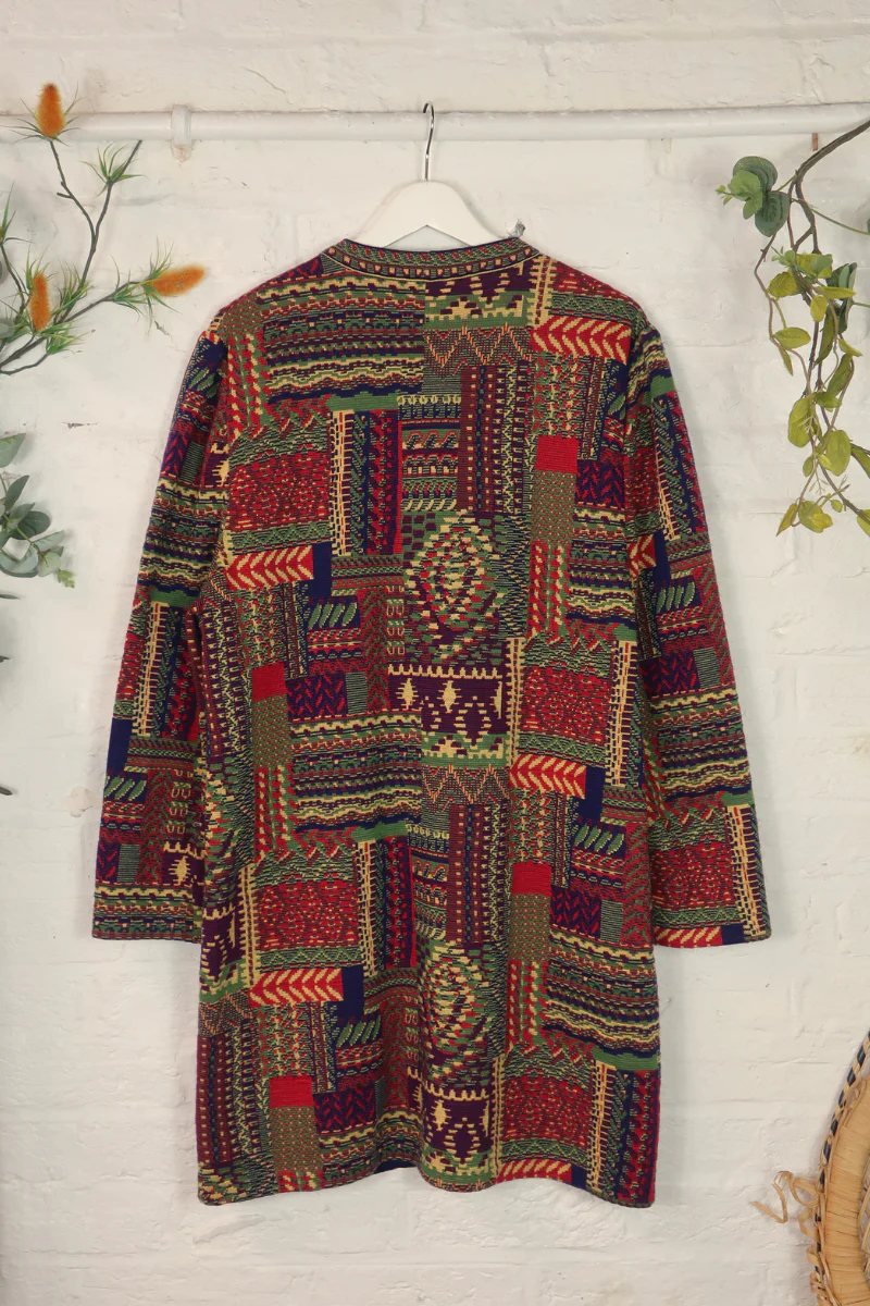 Vintage Knit Jacket - Abstract Paintbox Tapestry - Size L - Image 3