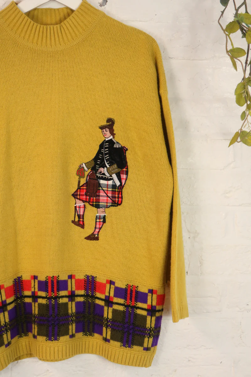Vintage Knit Jumper - Bagpipes - Size XL - Image 2