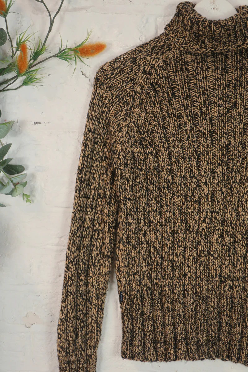 Vintage Knit Jumper - Dark Sandalwood - Size M - Image 2