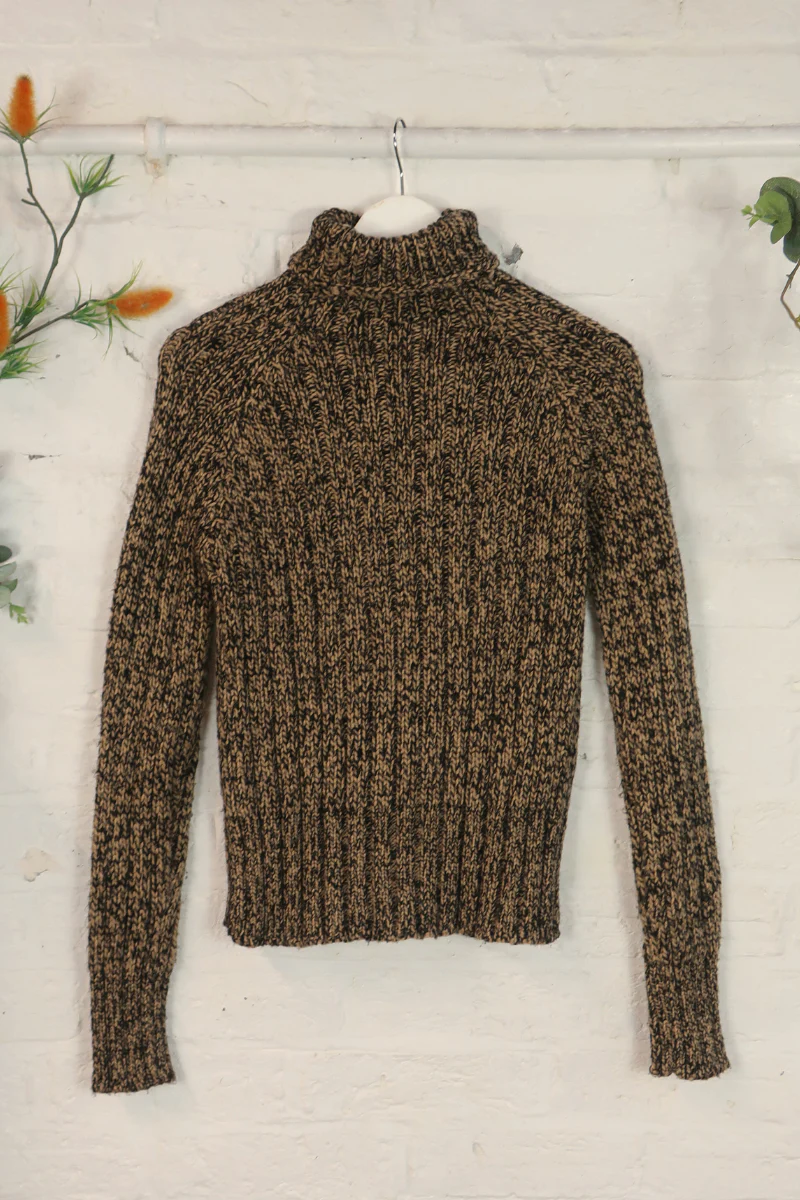 Vintage Knit Jumper - Dark Sandalwood - Size M - Image 3