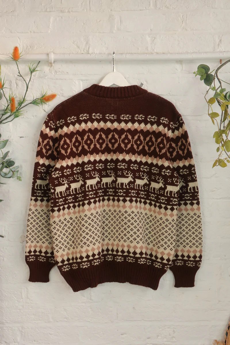 Vintage Knit Jumper - Deer Park - Size XL - Image 3