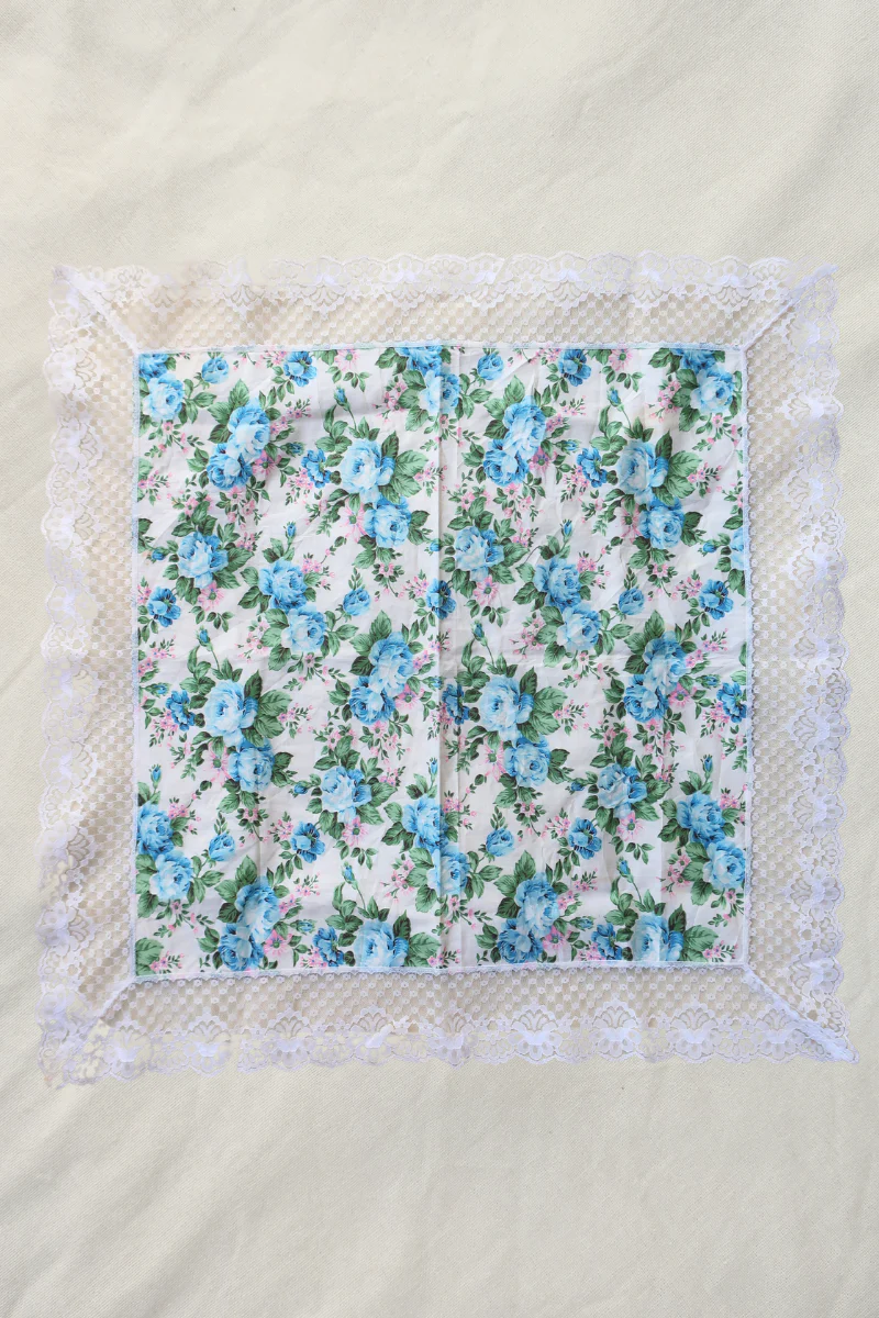 Vintage Lace Scarf in Cottage Blooming Roses - Image 2