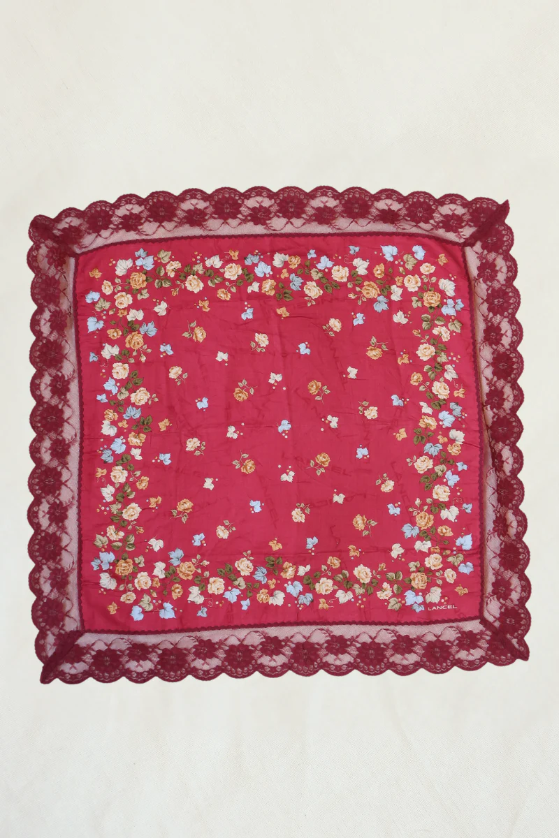 Vintage Lace Scarf in Little Crimson Florals - Image 2