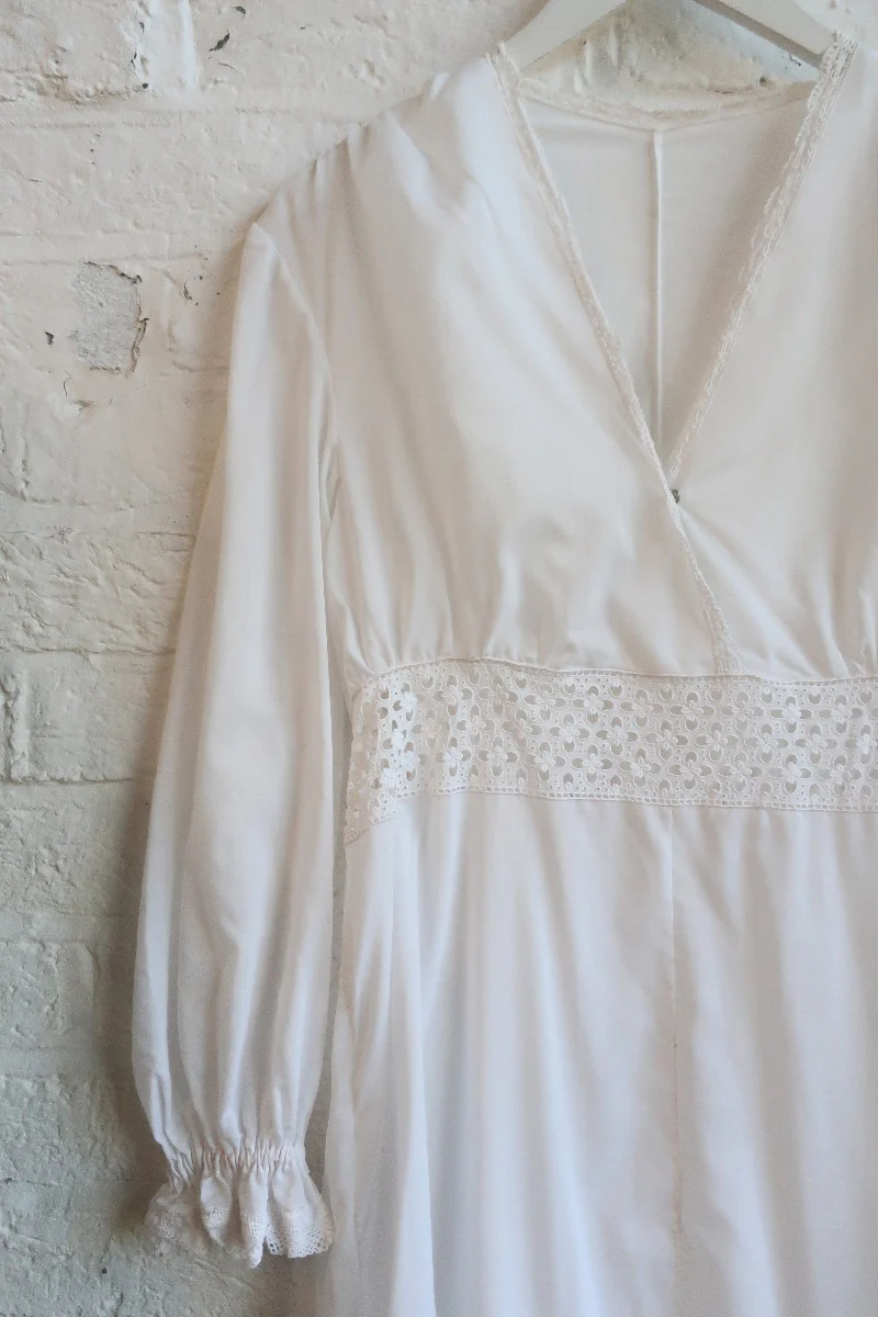 Vintage Maxi Dress - Journal White Sundress - Size S - Image 2
