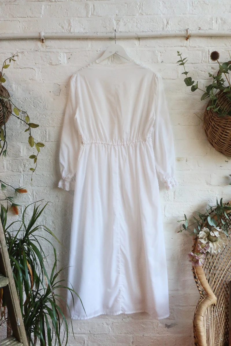 Vintage Maxi Dress - Journal White Sundress - Size S - Image 3