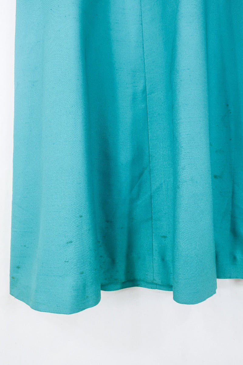 Vintage Notched Collar Maxi Dress - Dark Sage Green - Size XXS/XS - Image 4