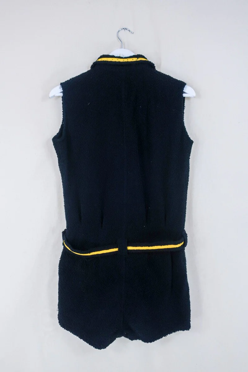 Vintage Playsuit - 1960's Bumble Bee Towelling Playsuit - Size S - Image 3