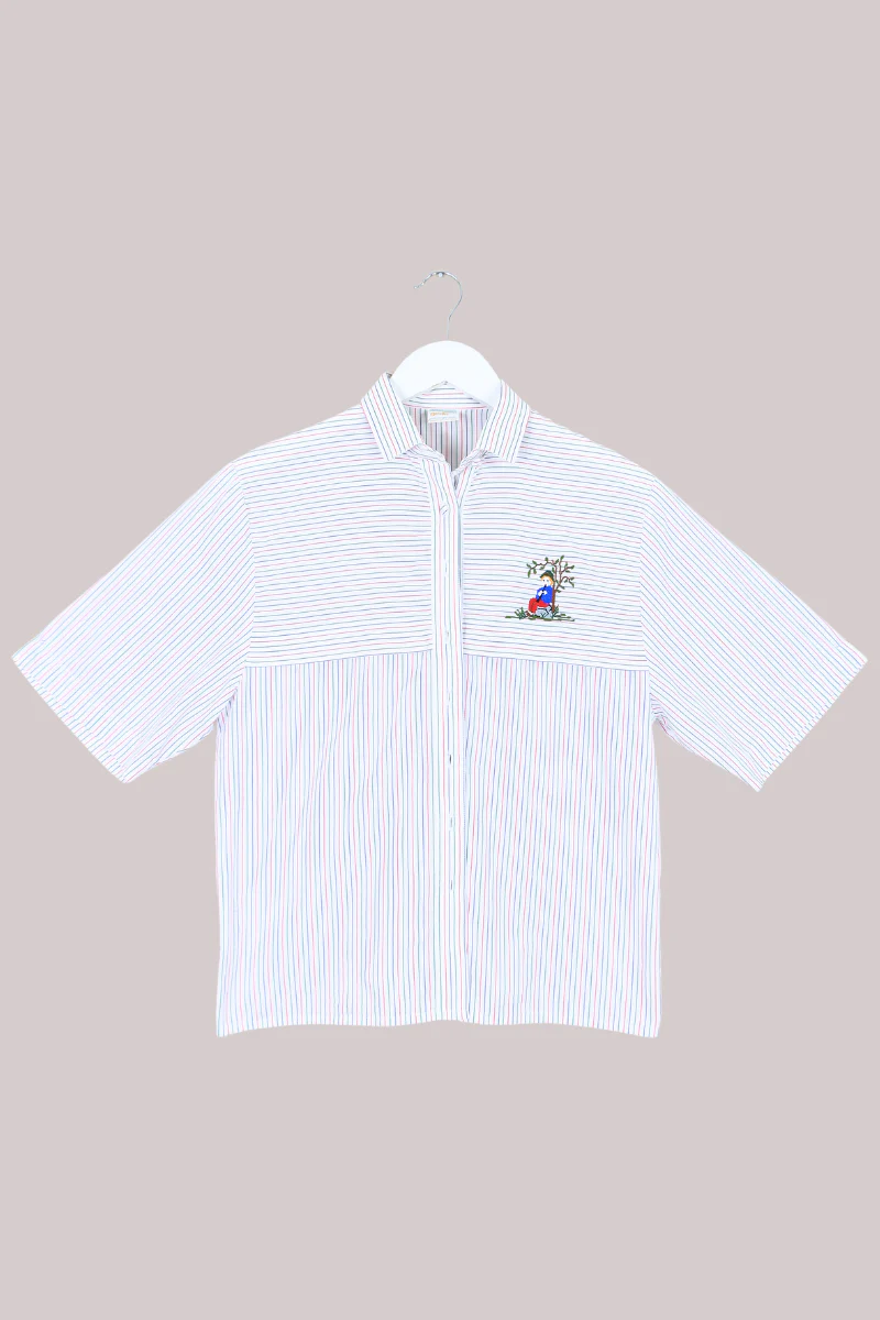 Vintage Shirt - Cross Stitch Stripe - Free Size