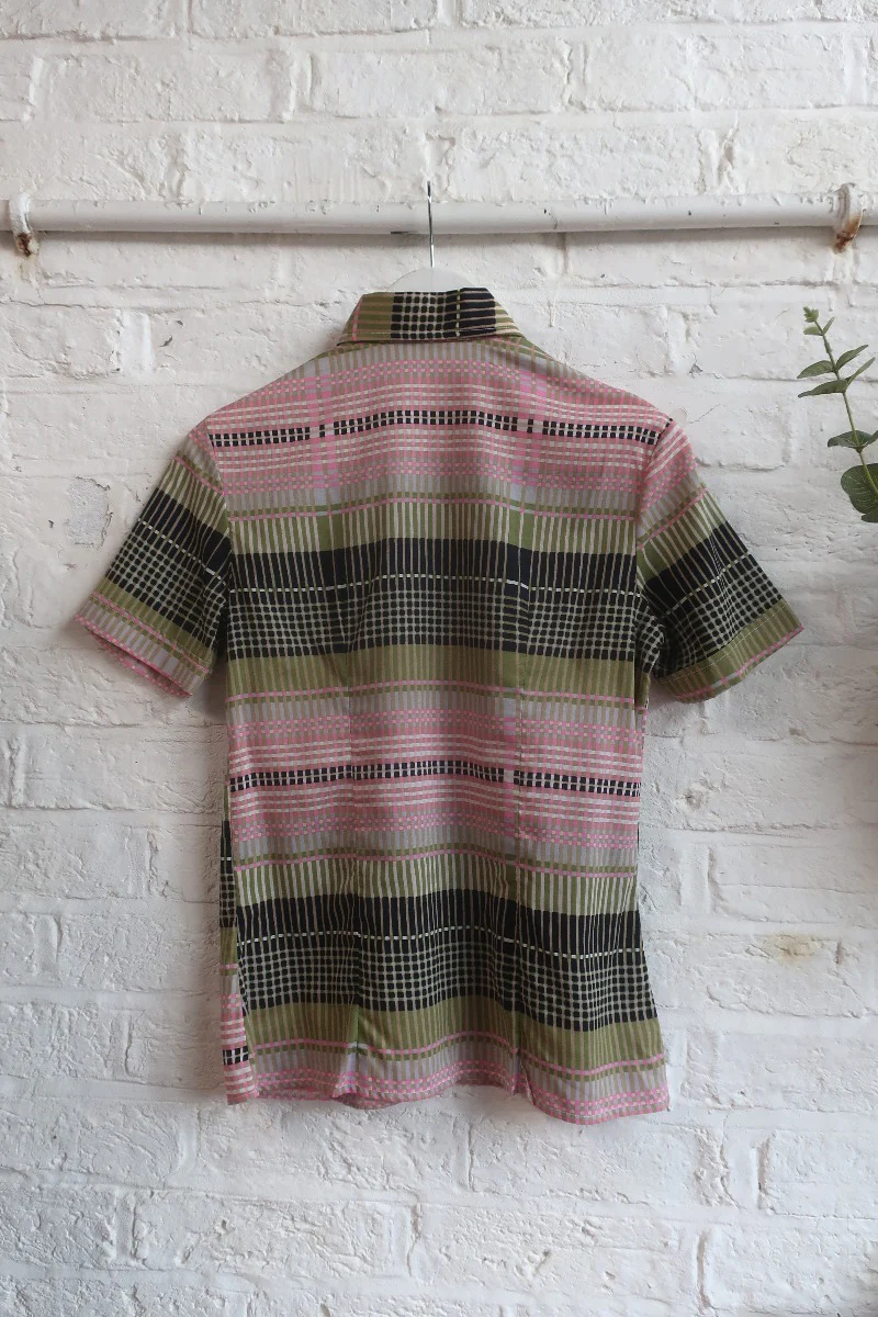 Vintage Shirt - Retro Rhubarb Check - Size XS - Image 3