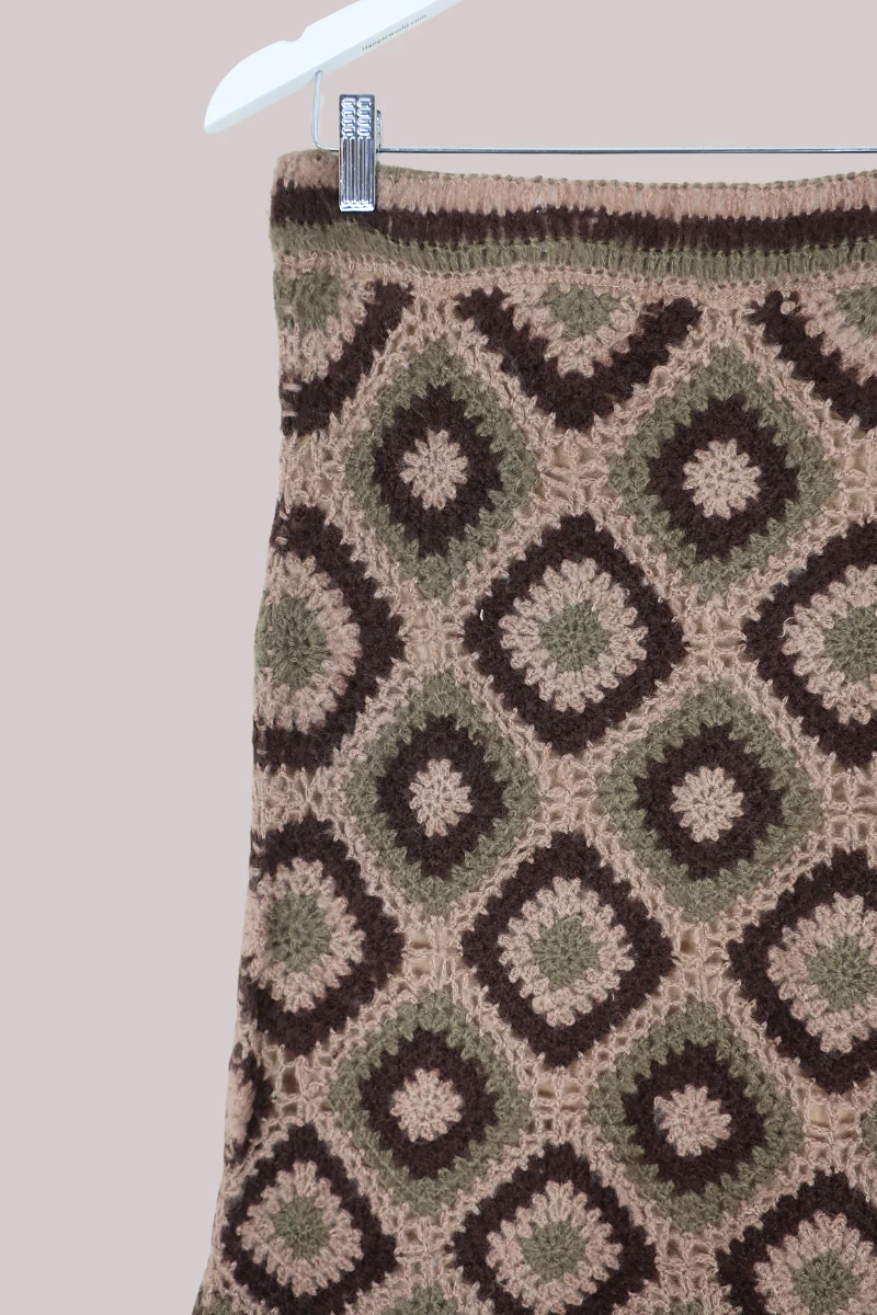 Vintage Skirt - Earthy Crochet - Size S/M - Image 2