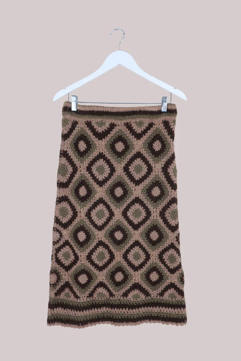 Vintage Skirt - Earthy Crochet - Size S/M - Image 3