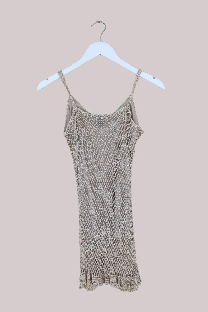 Vintage Top - Champagne Crochet - Size S/M - Image 3