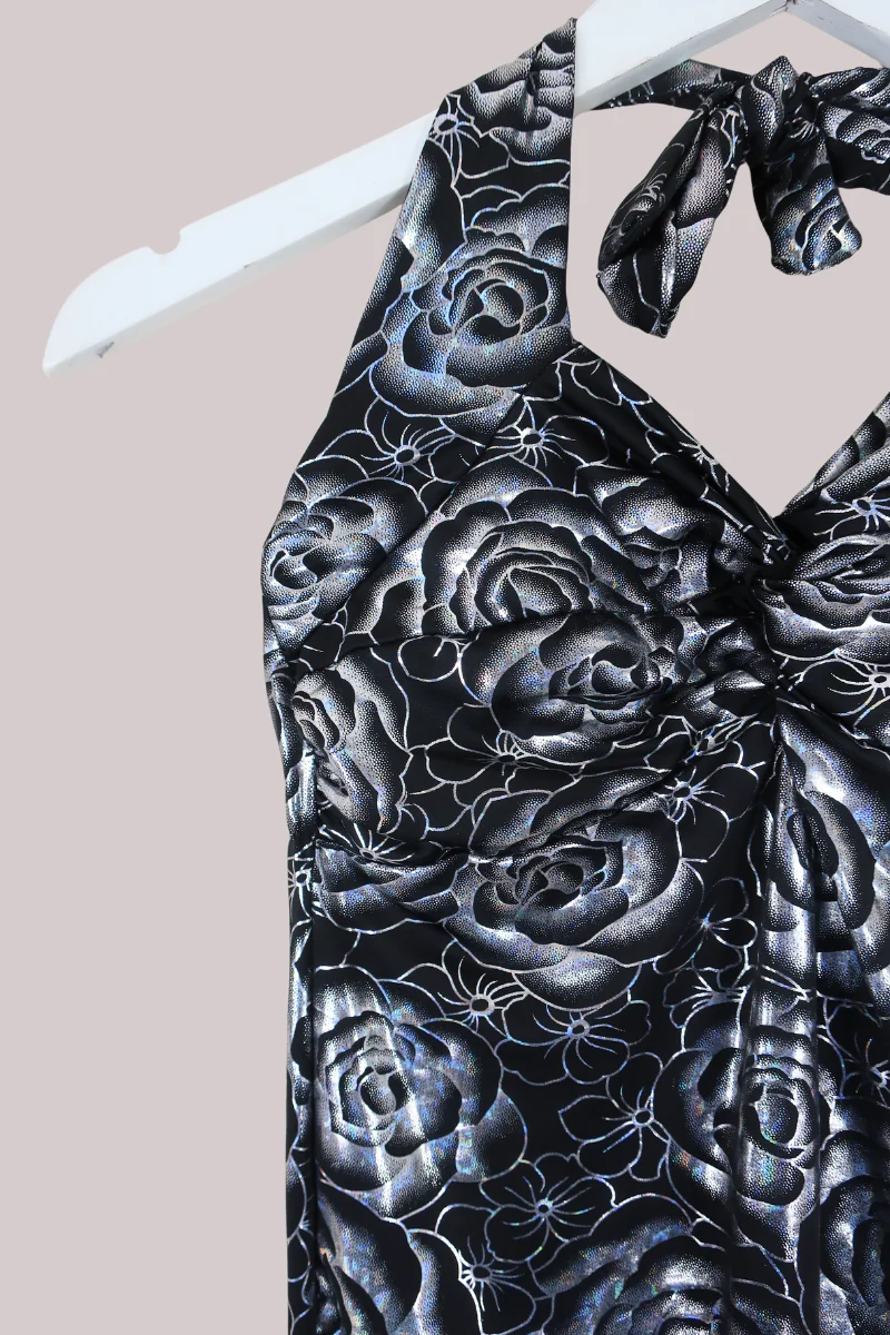 Vintage Top - Chrome Roses - Size S - Image 2
