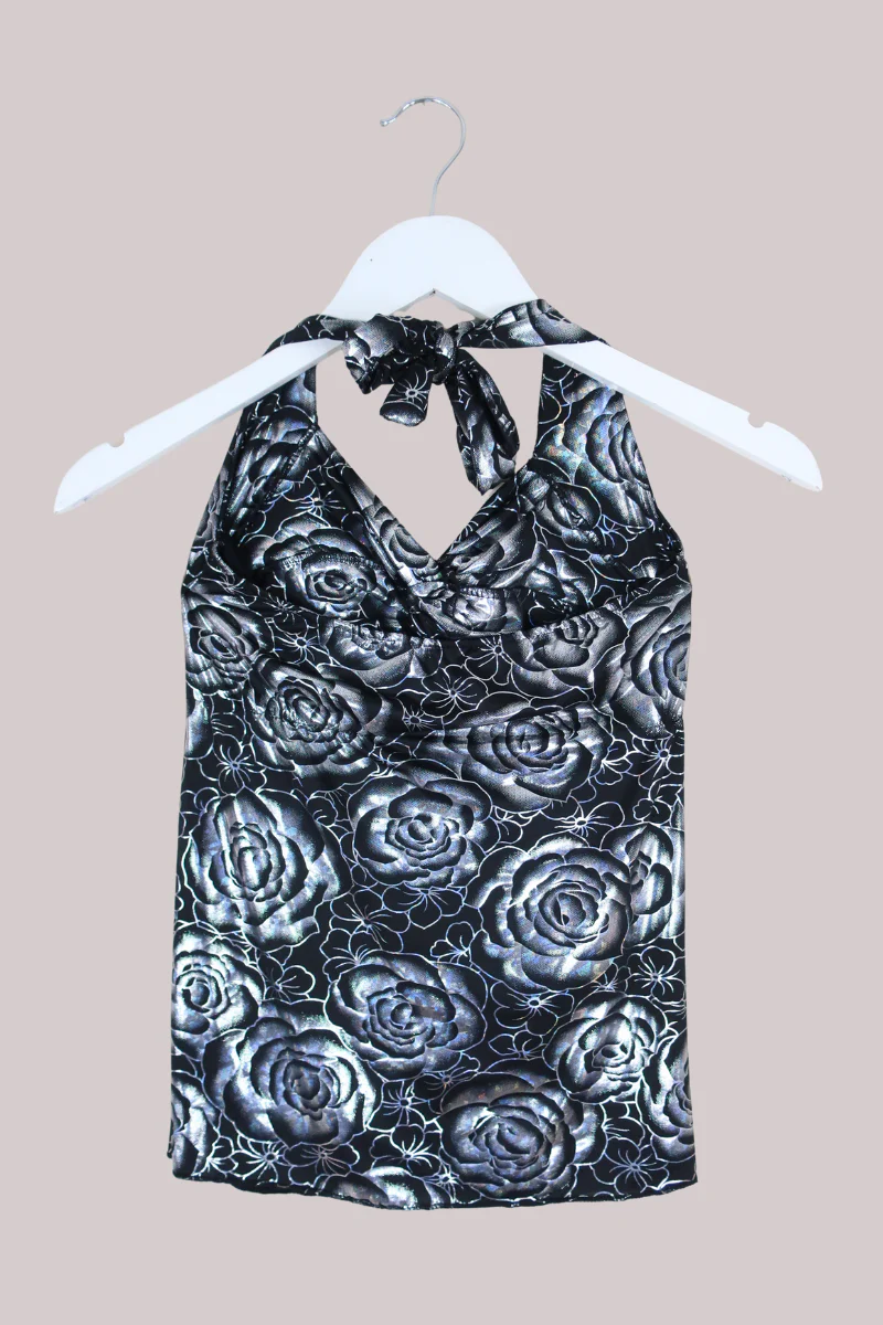 Vintage Top - Chrome Roses - Size S - Image 3