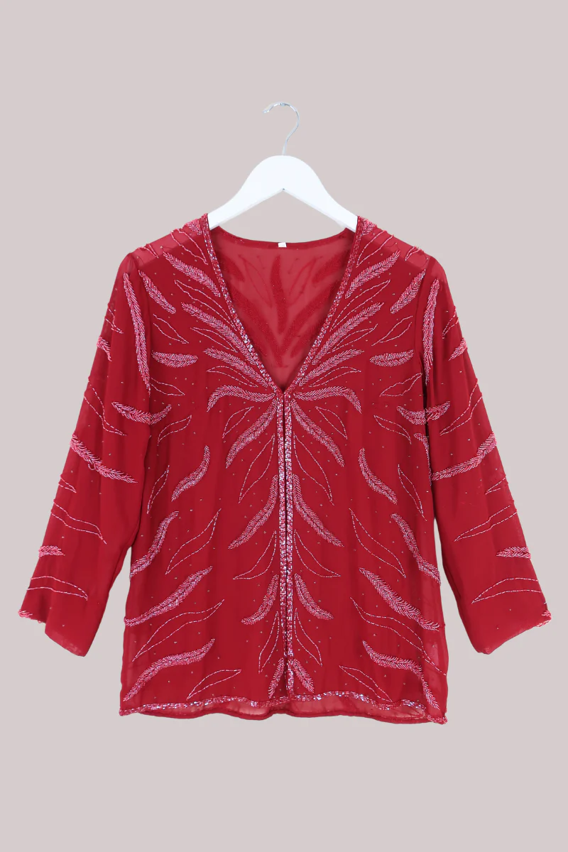 Vintage Top - Garnet Vines - Size M/L