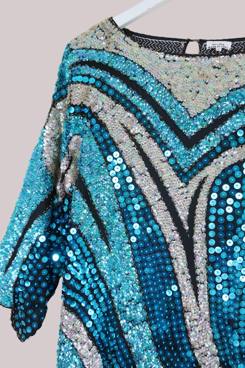 Vintage Top - Glimmering Waves - Size L - Image 2