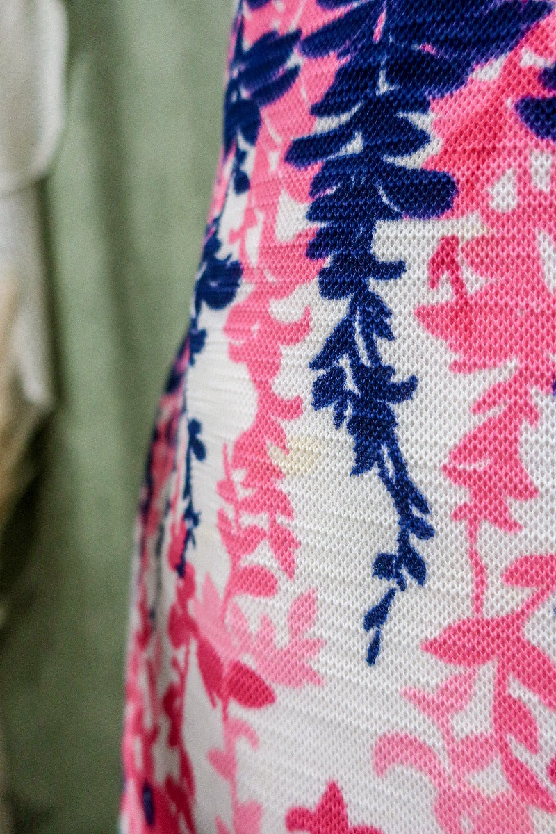 Vintage Top - Pink Pansies Sleeveless Tunic - Size S - Image 6