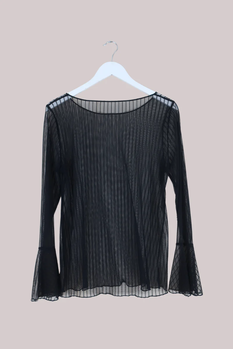 Vintage Top - Sheer Black Stripe - Size L/XL - Image 3