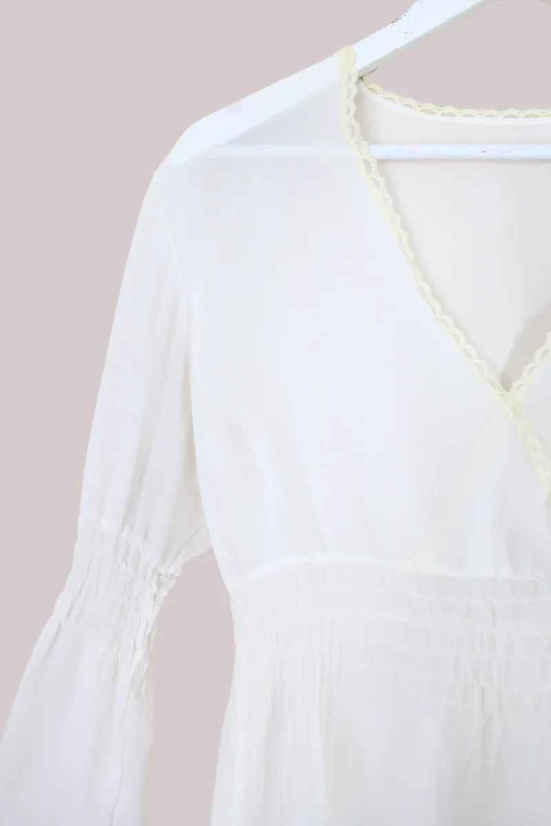 Vintage Top - Sheer White Tunic - Size L/XL - Image 2