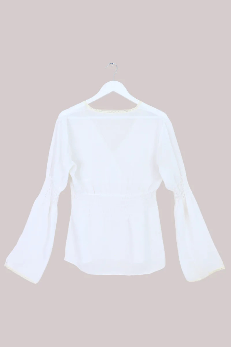 Vintage Top - Sheer White Tunic - Size L/XL - Image 3