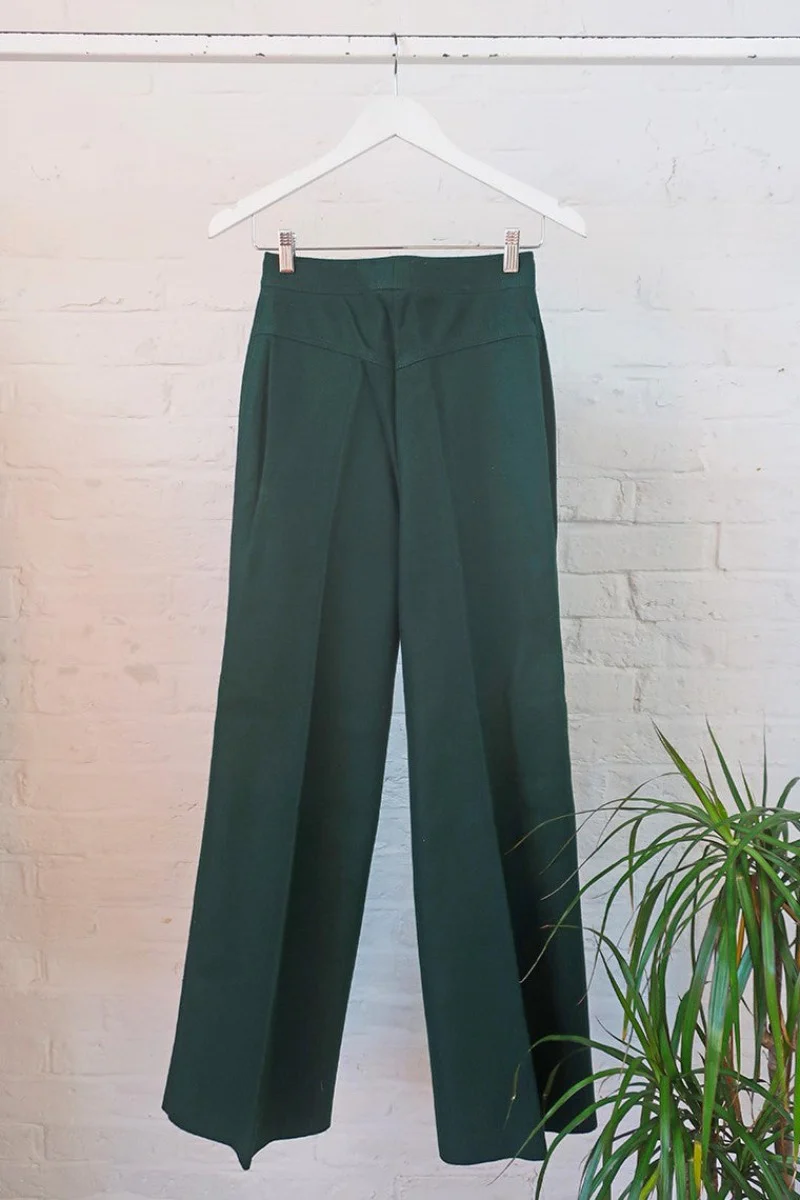 Vintage Trousers - Bottle Green Straight Leg - W25 L33 - Image 3
