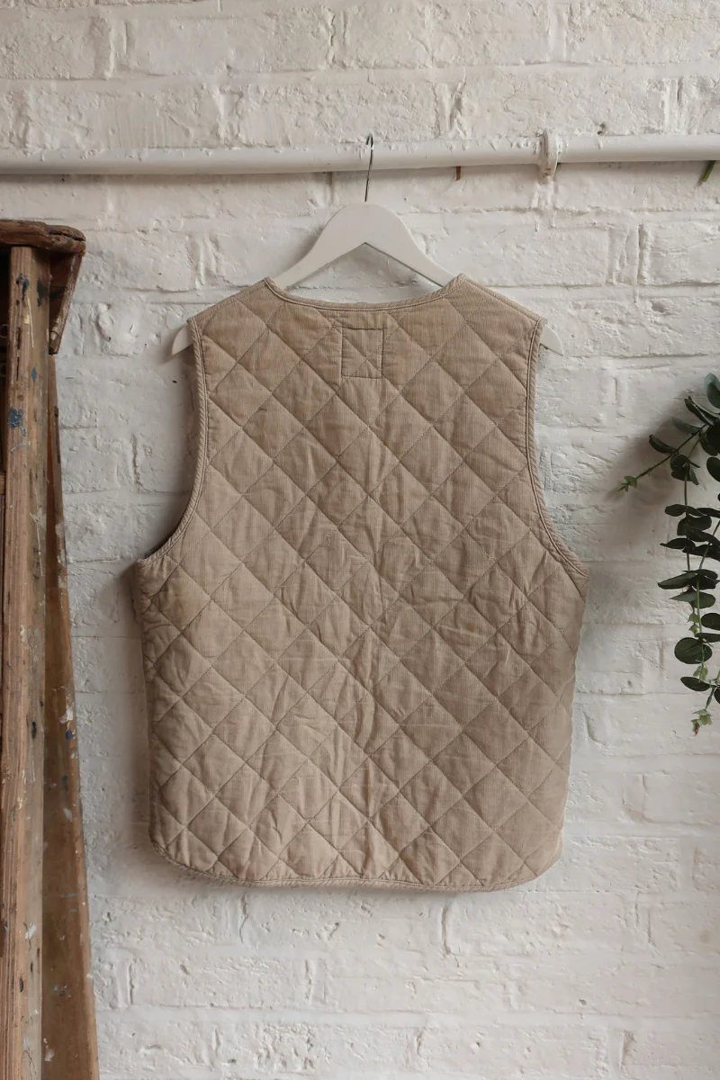 Vintage Waistcoat - Biscuit Beige - Size L - Image 3