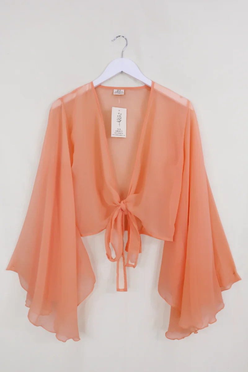 Virgo Sheer Wrap Top in Salt Pink - Image 2