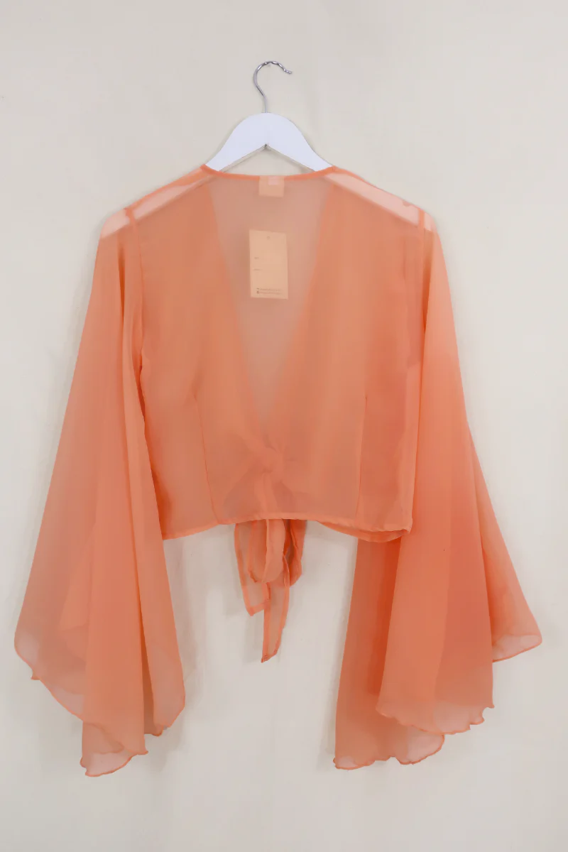 Virgo Sheer Wrap Top in Salt Pink - Image 5