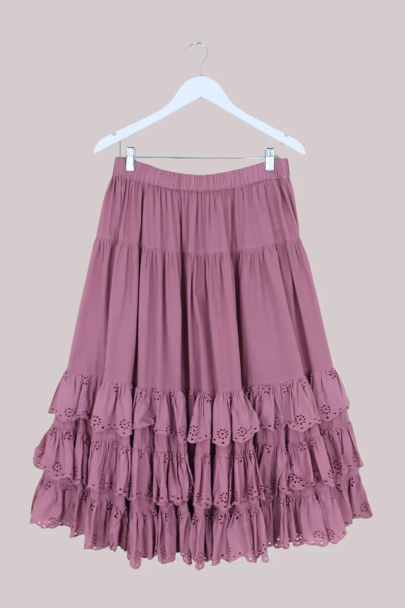 Wendy Broderie Anglaise Skirt in Angel's Pink - Image 2
