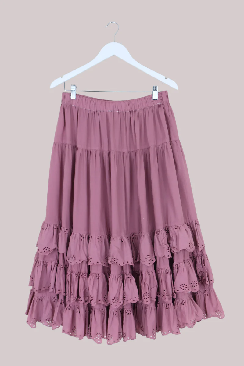 Wendy Broderie Anglaise Skirt in Angel's Pink - Image 4