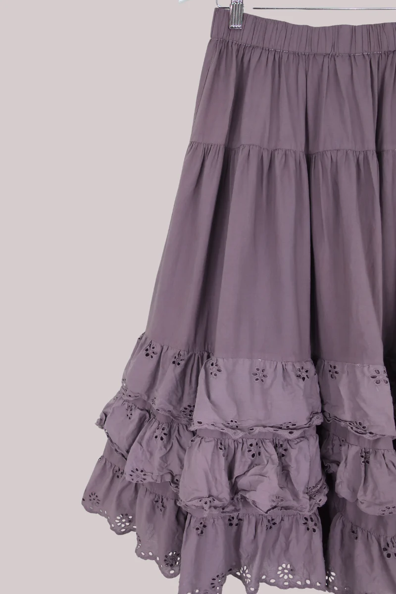 Wendy Broderie Anglaise Skirt in Midsummer Night's Purple - Image 2